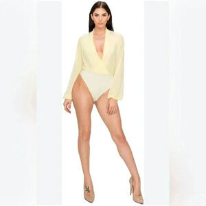 Canvas Apparel Women's Bodysuit Blouse - Long Sleeve Sexy Tunic Chiffon Tops